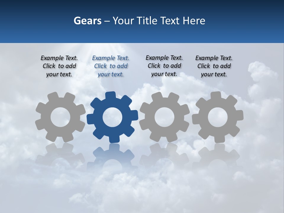 A Blue Sky With White Clouds And Sun Rays PowerPoint Template