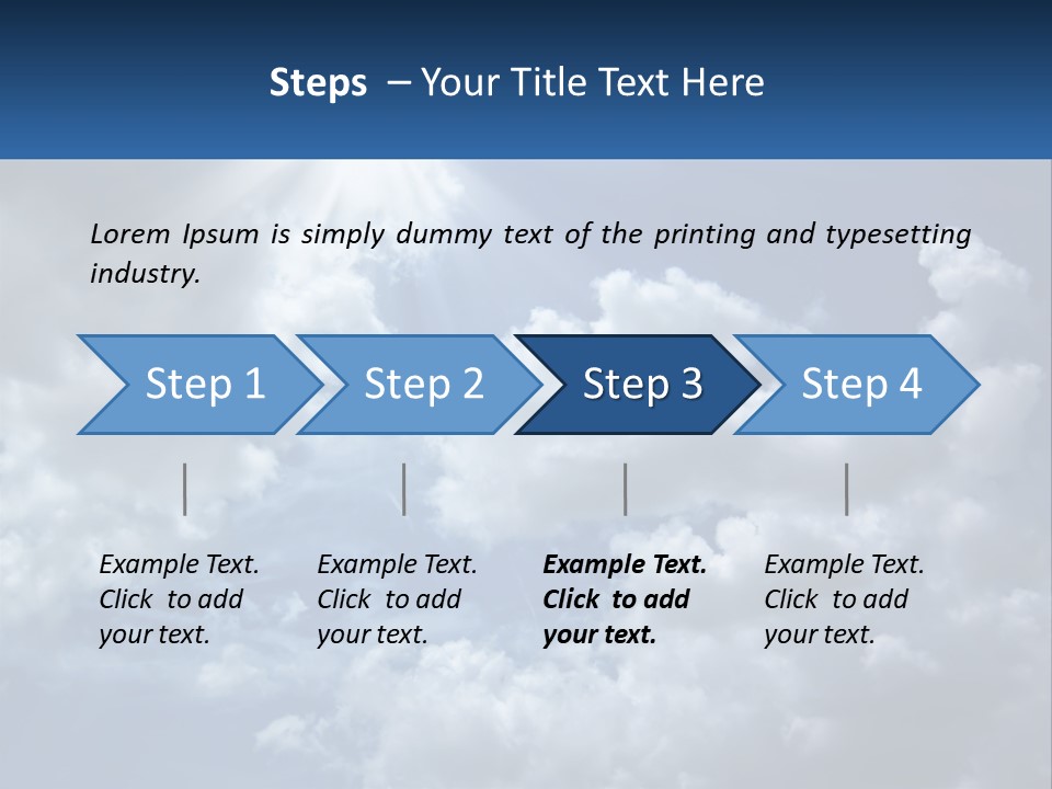A Blue Sky With White Clouds And Sun Rays PowerPoint Template