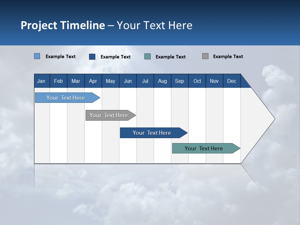 A Blue Sky With White Clouds And Sun Rays PowerPoint Template