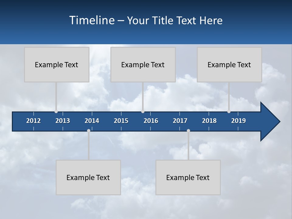 A Blue Sky With White Clouds And Sun Rays PowerPoint Template