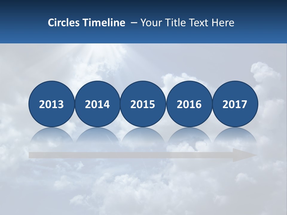 A Blue Sky With White Clouds And Sun Rays PowerPoint Template