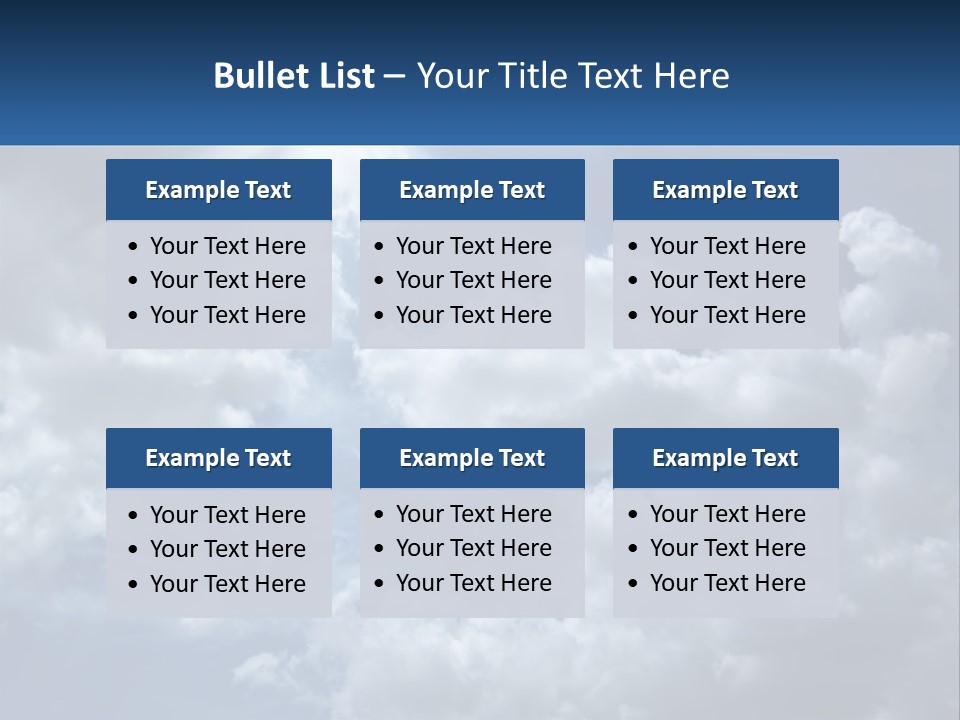 A Blue Sky With White Clouds And Sun Rays PowerPoint Template