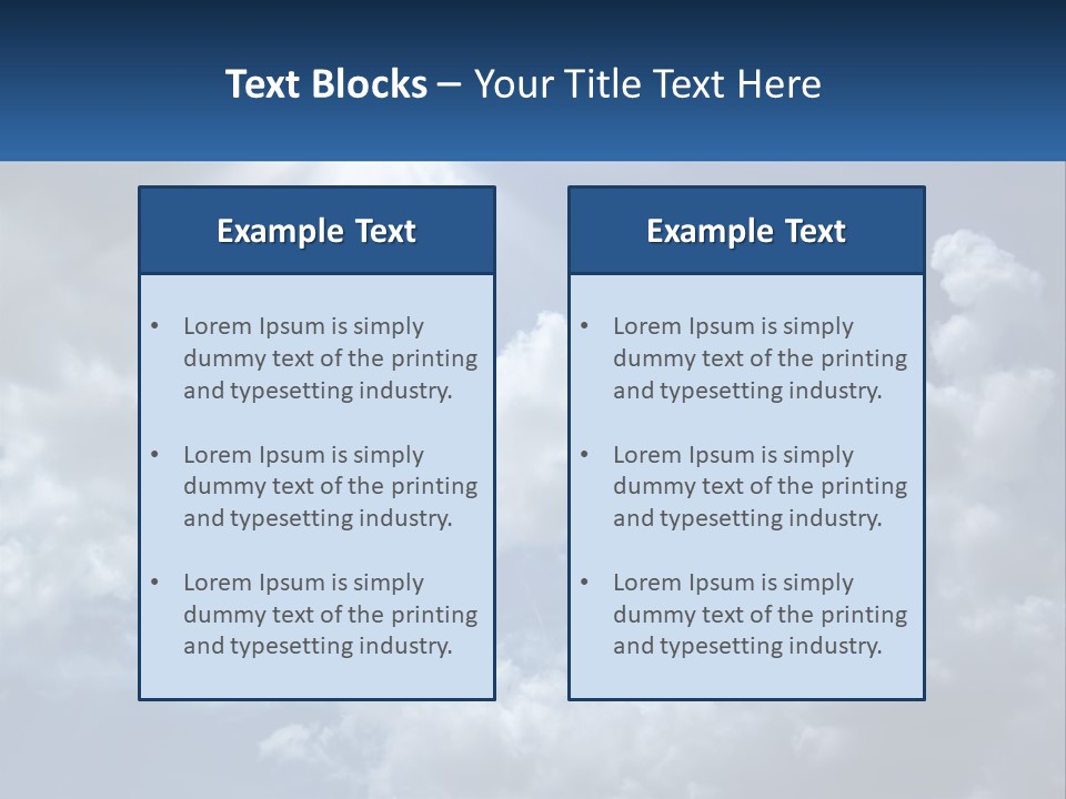 A Blue Sky With White Clouds And Sun Rays PowerPoint Template