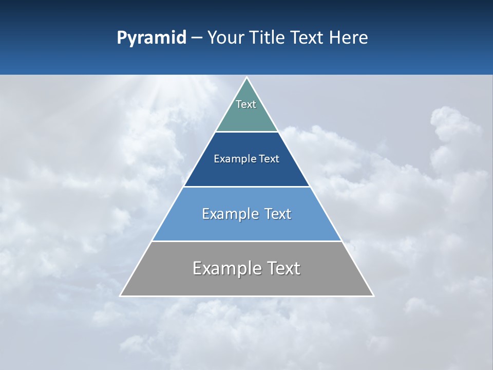 A Blue Sky With White Clouds And Sun Rays PowerPoint Template