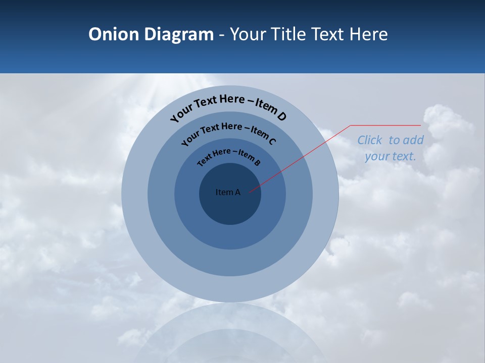 A Blue Sky With White Clouds And Sun Rays PowerPoint Template