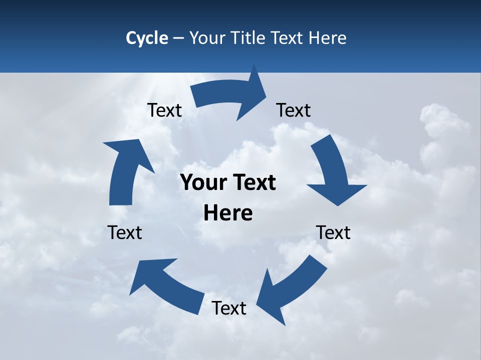 A Blue Sky With White Clouds And Sun Rays PowerPoint Template