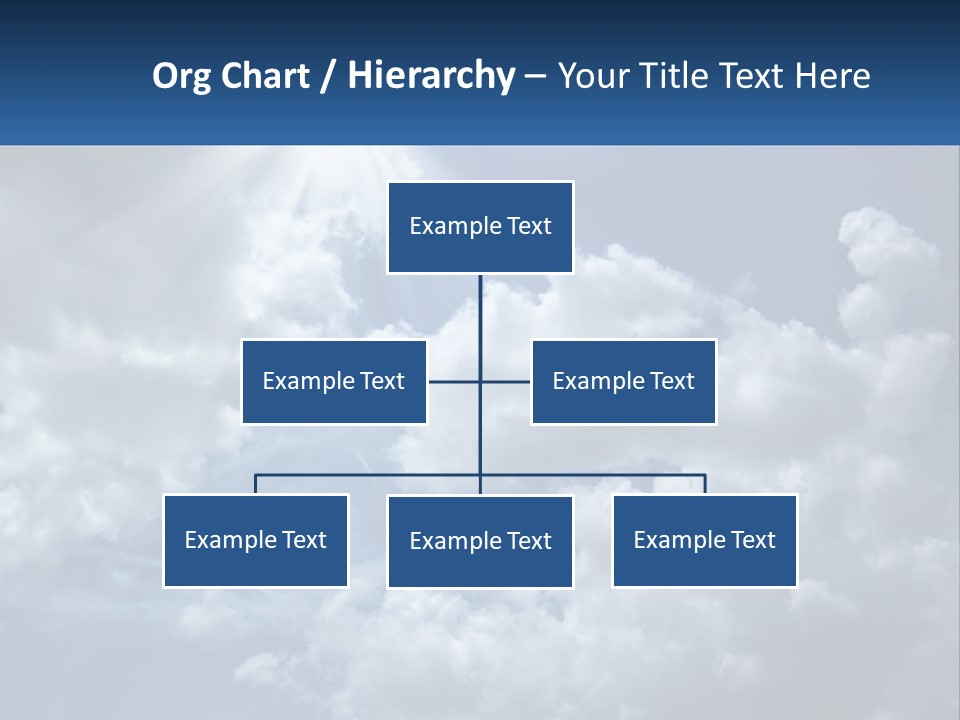 A Blue Sky With White Clouds And Sun Rays PowerPoint Template