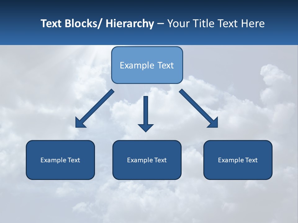 A Blue Sky With White Clouds And Sun Rays PowerPoint Template