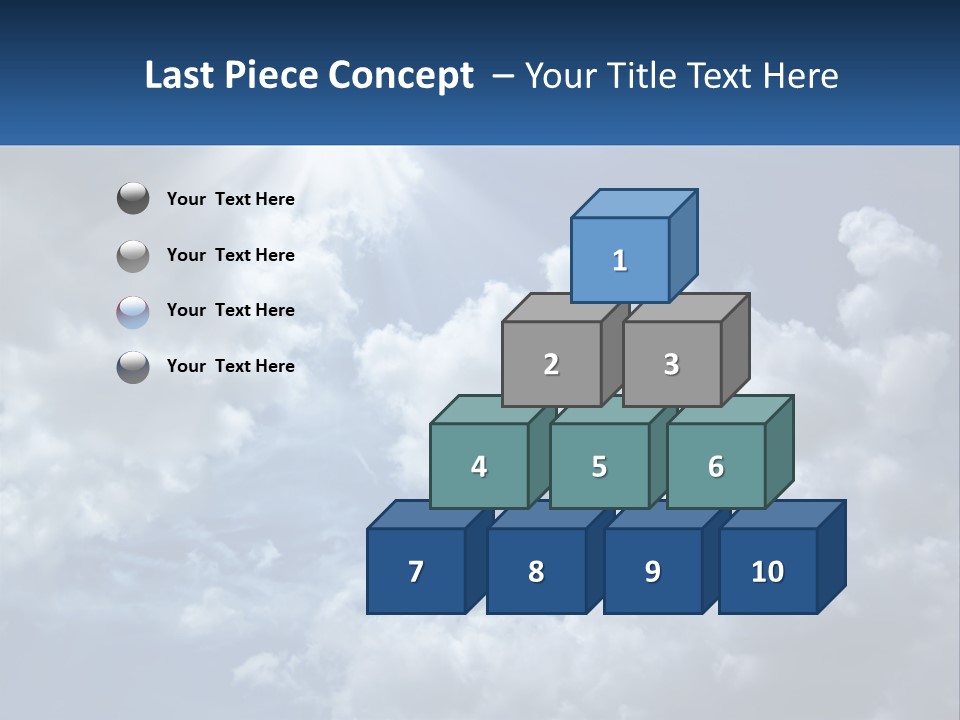 A Blue Sky With White Clouds And Sun Rays PowerPoint Template