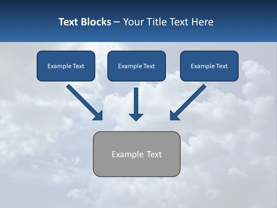 A Blue Sky With White Clouds And Sun Rays PowerPoint Template