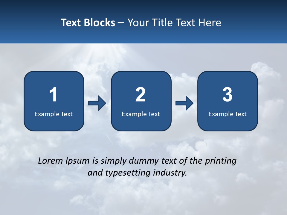 A Blue Sky With White Clouds And Sun Rays PowerPoint Template
