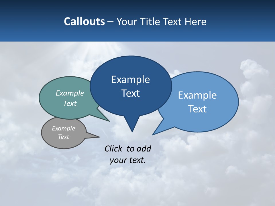 A Blue Sky With White Clouds And Sun Rays PowerPoint Template