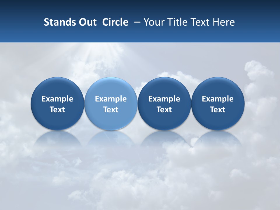 A Blue Sky With White Clouds And Sun Rays PowerPoint Template