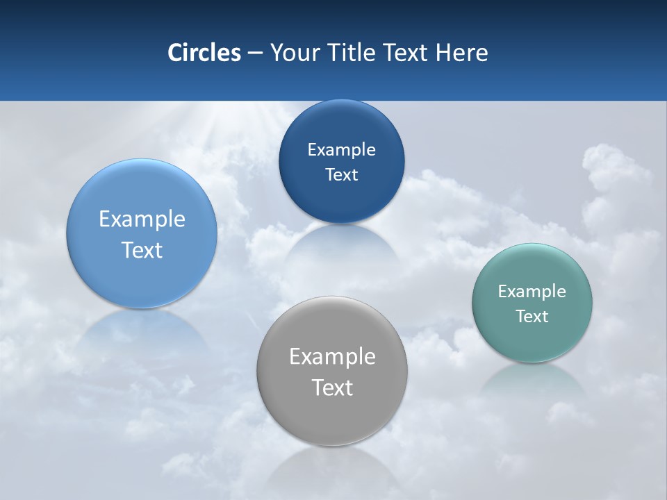 A Blue Sky With White Clouds And Sun Rays PowerPoint Template