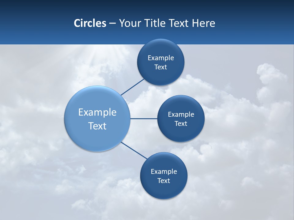 A Blue Sky With White Clouds And Sun Rays PowerPoint Template