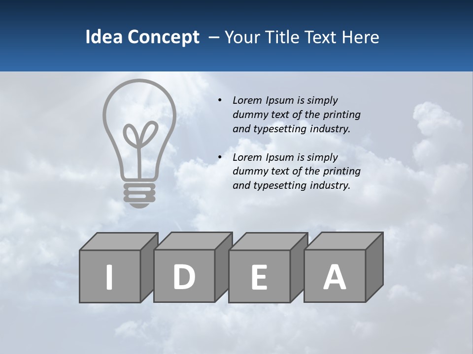 A Blue Sky With White Clouds And Sun Rays PowerPoint Template