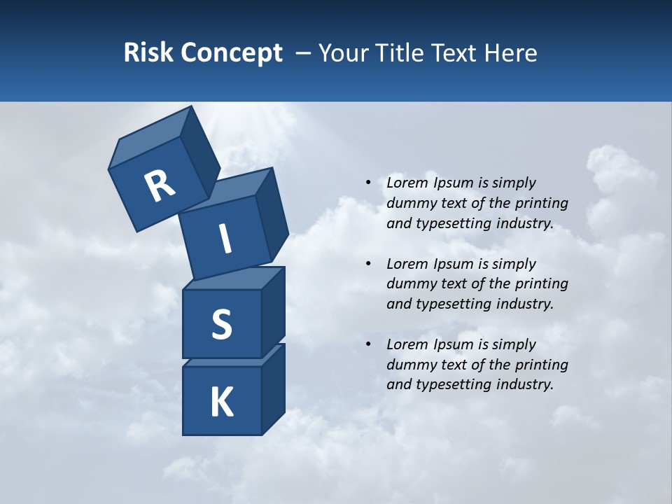 A Blue Sky With White Clouds And Sun Rays PowerPoint Template