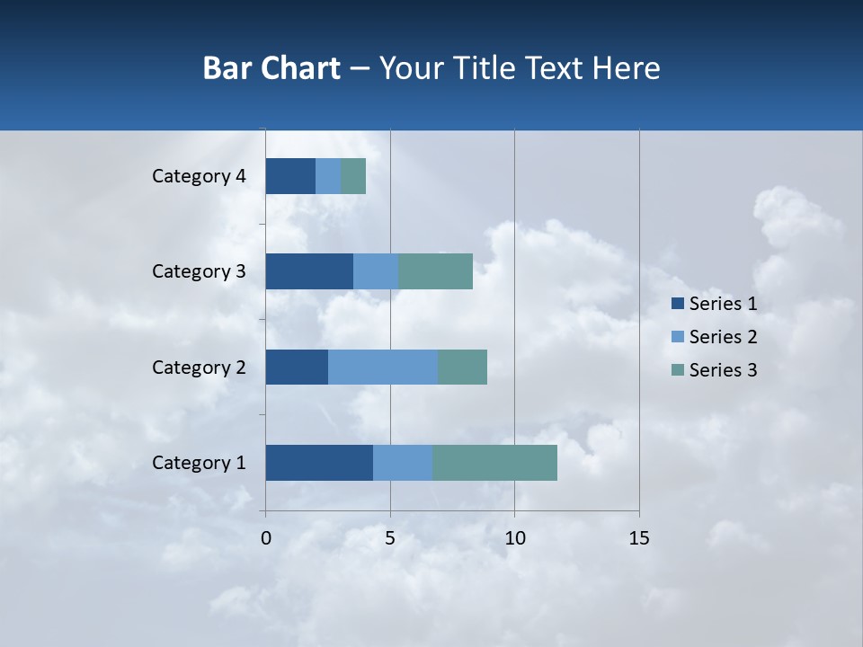 A Blue Sky With White Clouds And Sun Rays PowerPoint Template