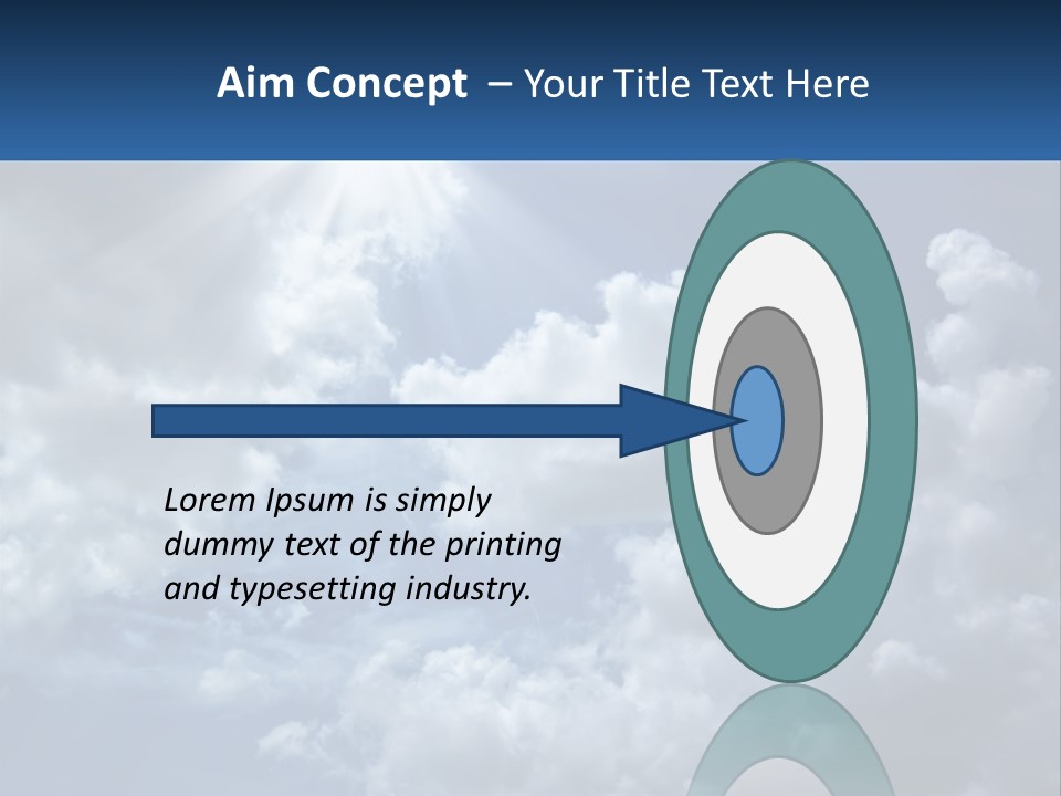 A Blue Sky With White Clouds And Sun Rays PowerPoint Template