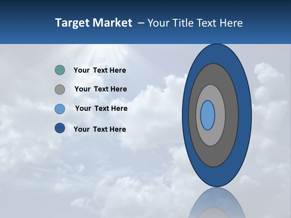 A Blue Sky With White Clouds And Sun Rays PowerPoint Template