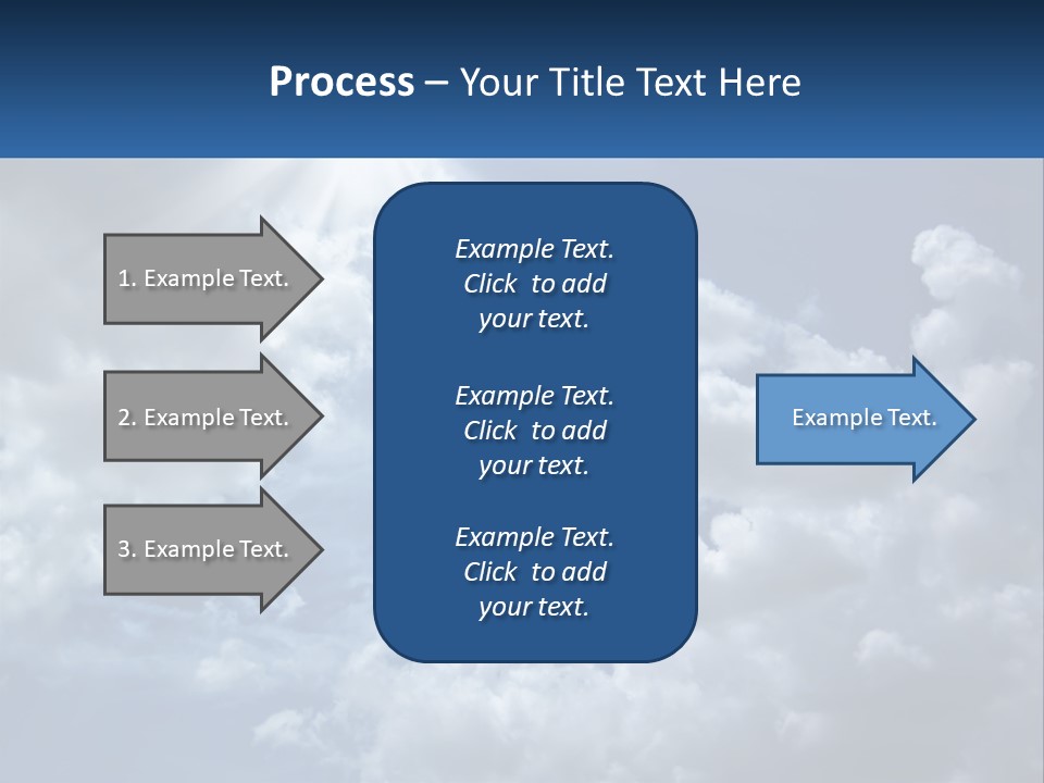 A Blue Sky With White Clouds And Sun Rays PowerPoint Template
