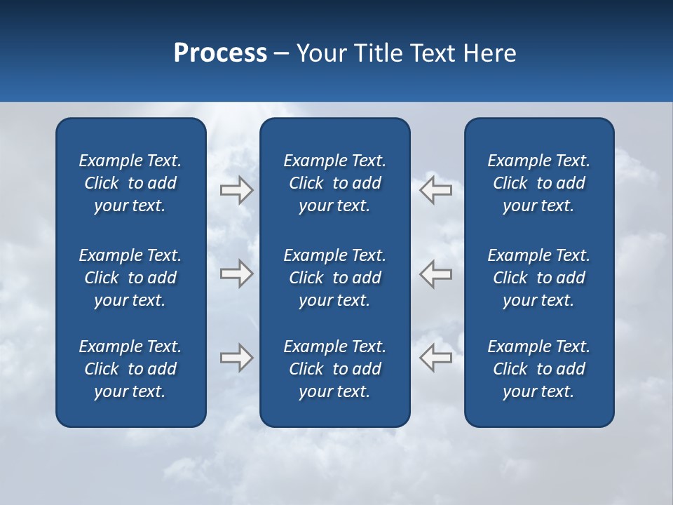 A Blue Sky With White Clouds And Sun Rays PowerPoint Template