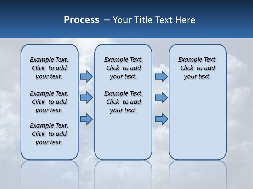 A Blue Sky With White Clouds And Sun Rays PowerPoint Template