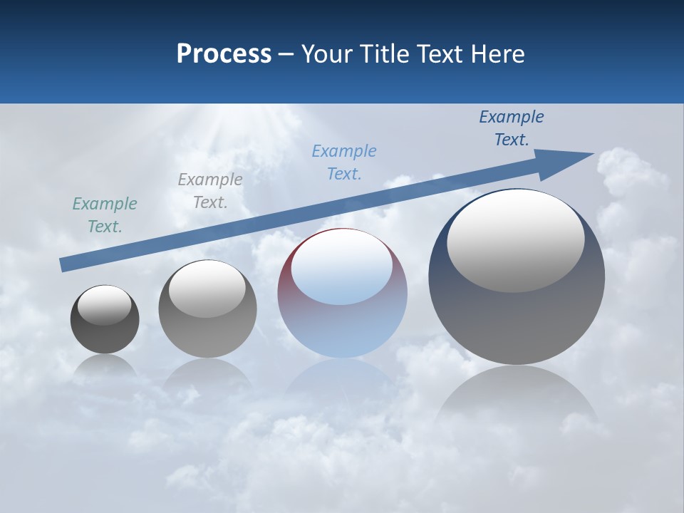 A Blue Sky With White Clouds And Sun Rays PowerPoint Template