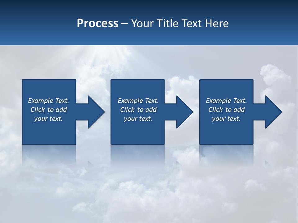 A Blue Sky With White Clouds And Sun Rays PowerPoint Template