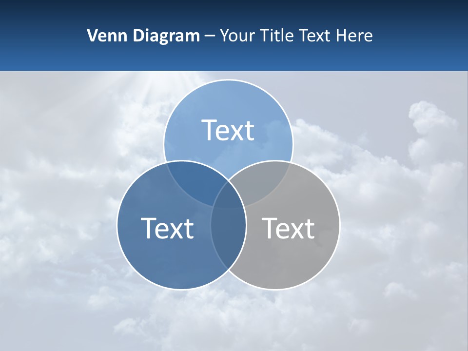 A Blue Sky With White Clouds And Sun Rays PowerPoint Template