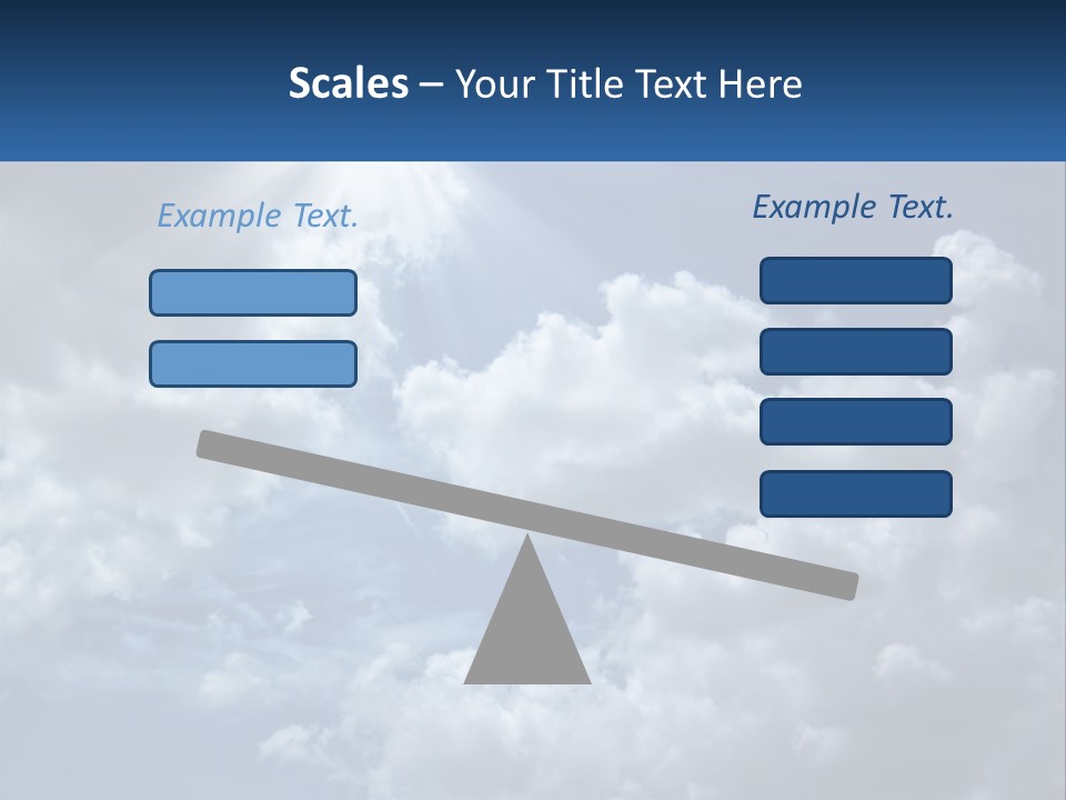 A Blue Sky With White Clouds And Sun Rays PowerPoint Template
