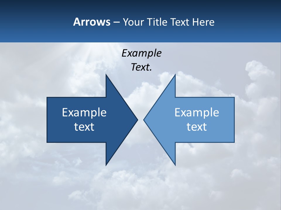 A Blue Sky With White Clouds And Sun Rays PowerPoint Template