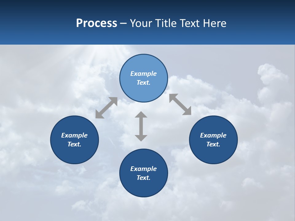 A Blue Sky With White Clouds And Sun Rays PowerPoint Template