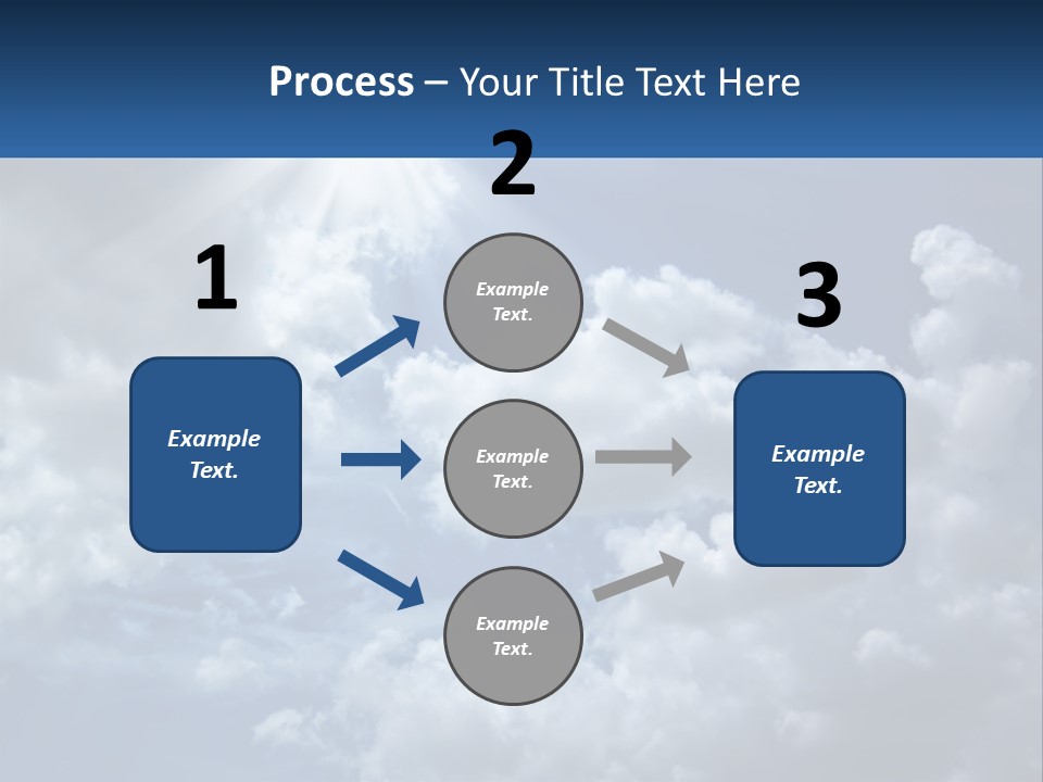 A Blue Sky With White Clouds And Sun Rays PowerPoint Template