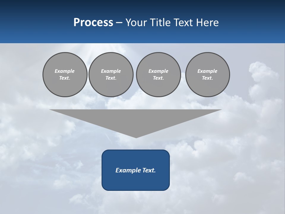 A Blue Sky With White Clouds And Sun Rays PowerPoint Template