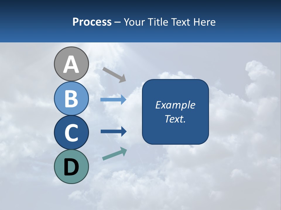 A Blue Sky With White Clouds And Sun Rays PowerPoint Template