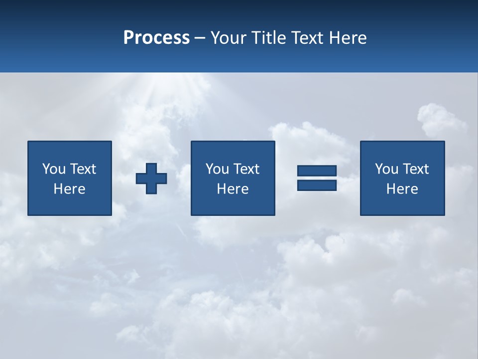 A Blue Sky With White Clouds And Sun Rays PowerPoint Template