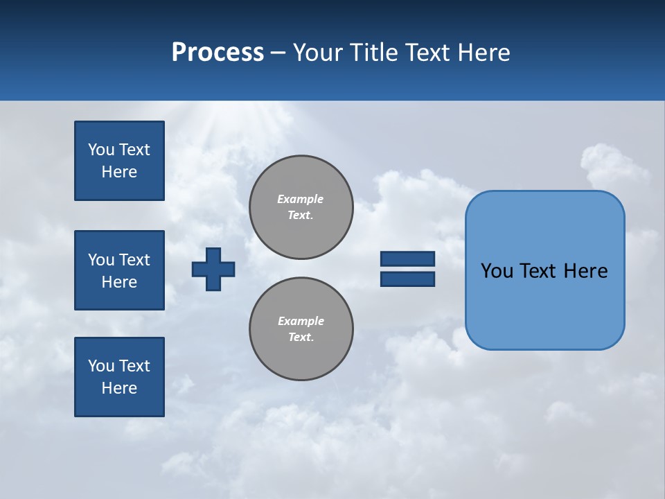 A Blue Sky With White Clouds And Sun Rays PowerPoint Template