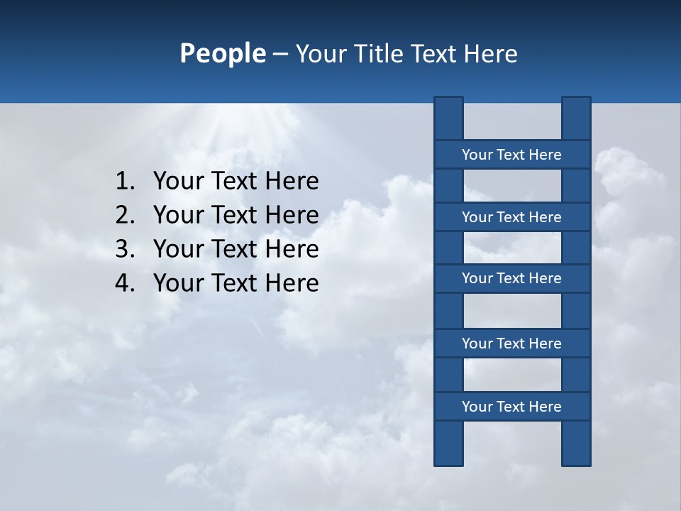 A Blue Sky With White Clouds And Sun Rays PowerPoint Template