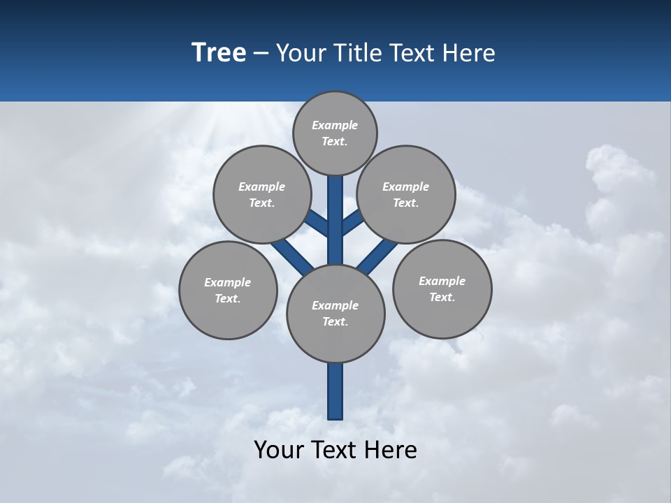 A Blue Sky With White Clouds And Sun Rays PowerPoint Template