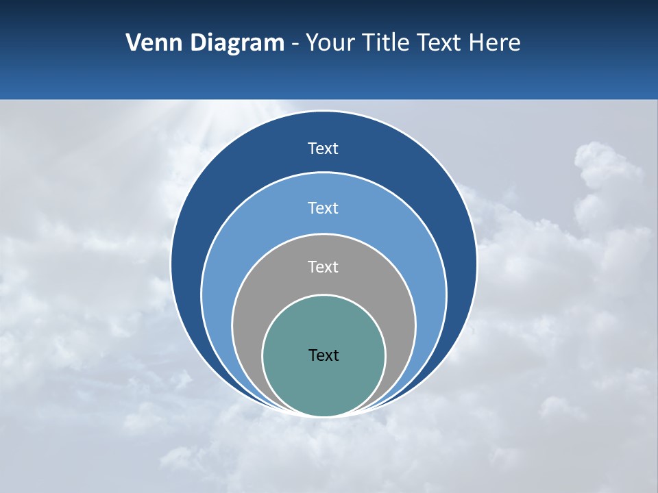 A Blue Sky With White Clouds And Sun Rays PowerPoint Template