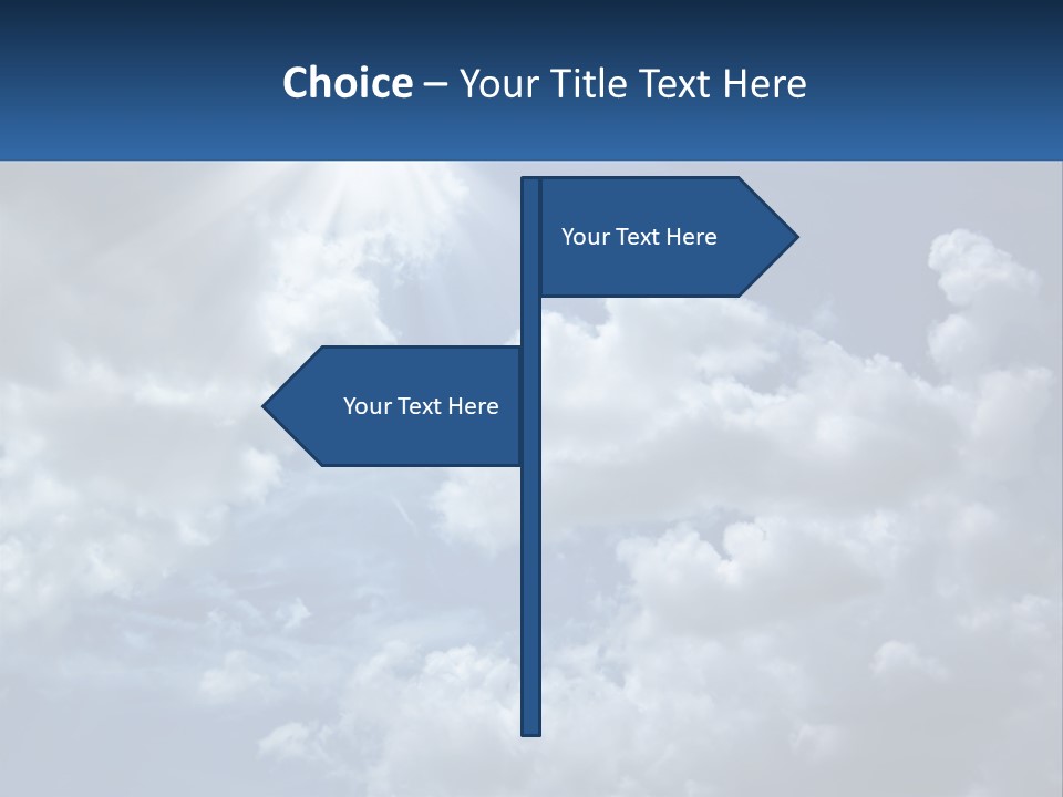 A Blue Sky With White Clouds And Sun Rays PowerPoint Template