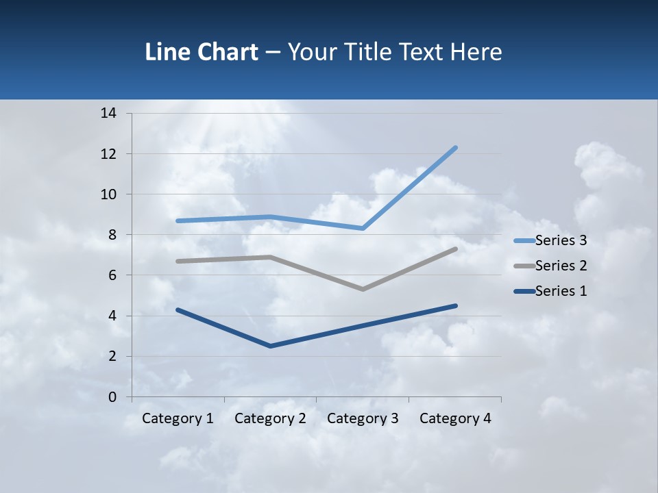 A Blue Sky With White Clouds And Sun Rays PowerPoint Template