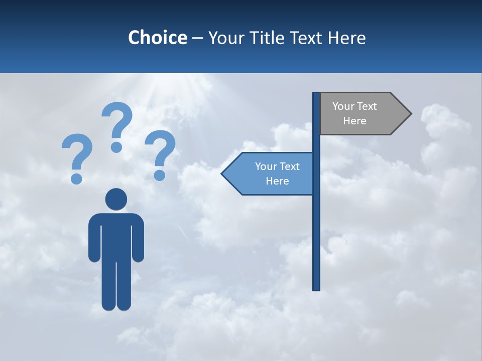 A Blue Sky With White Clouds And Sun Rays PowerPoint Template