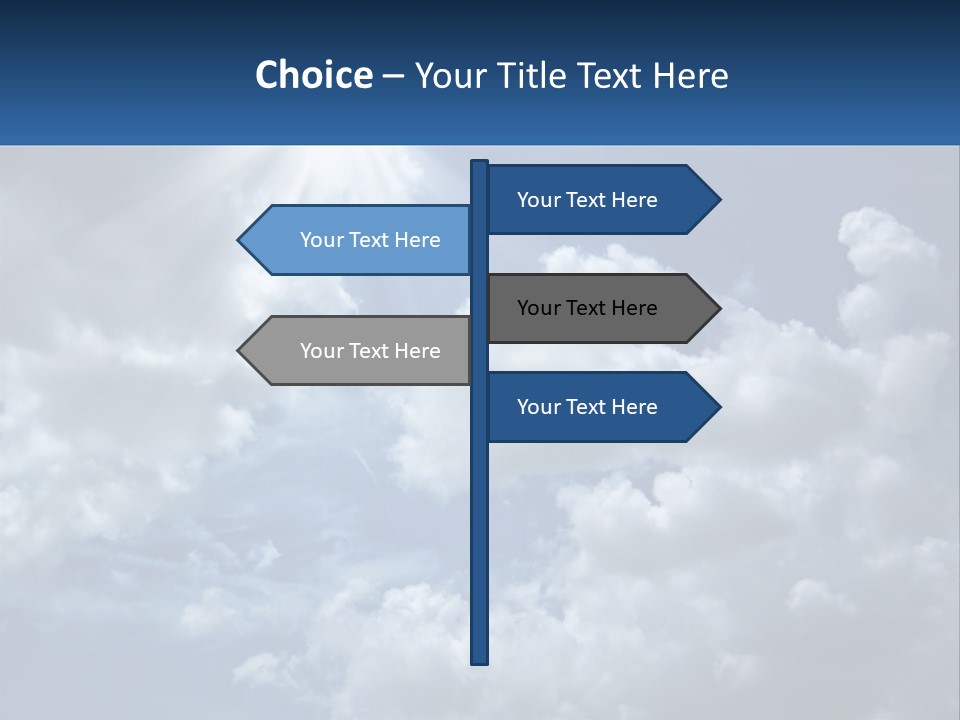 A Blue Sky With White Clouds And Sun Rays PowerPoint Template