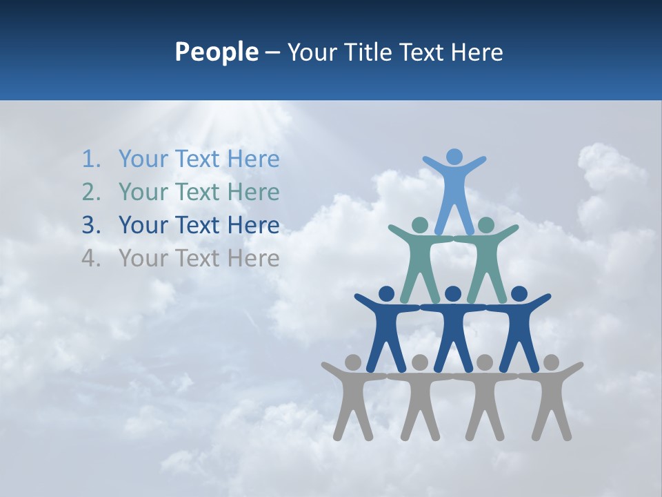 A Blue Sky With White Clouds And Sun Rays PowerPoint Template