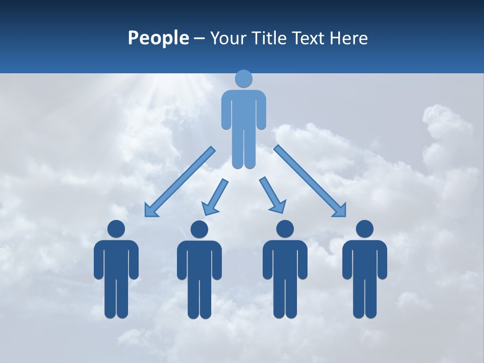 A Blue Sky With White Clouds And Sun Rays PowerPoint Template