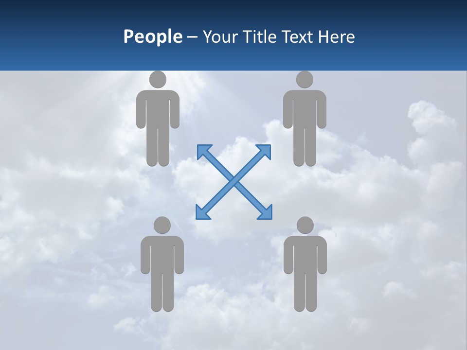 A Blue Sky With White Clouds And Sun Rays PowerPoint Template