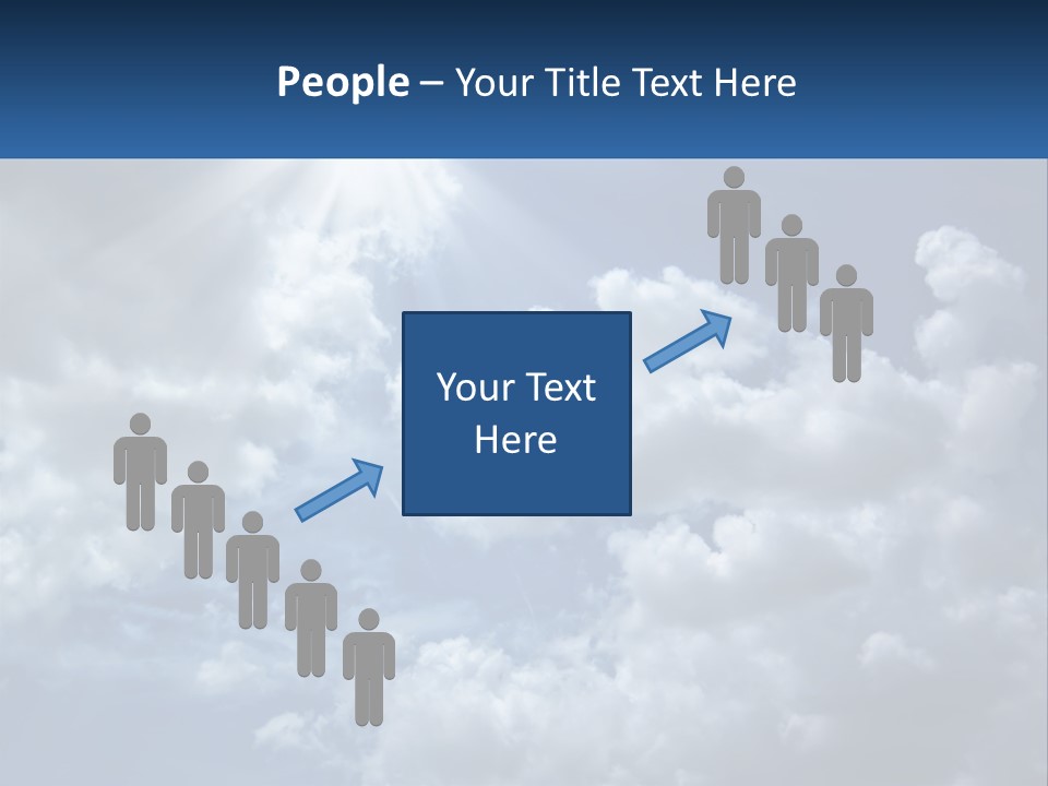 A Blue Sky With White Clouds And Sun Rays PowerPoint Template