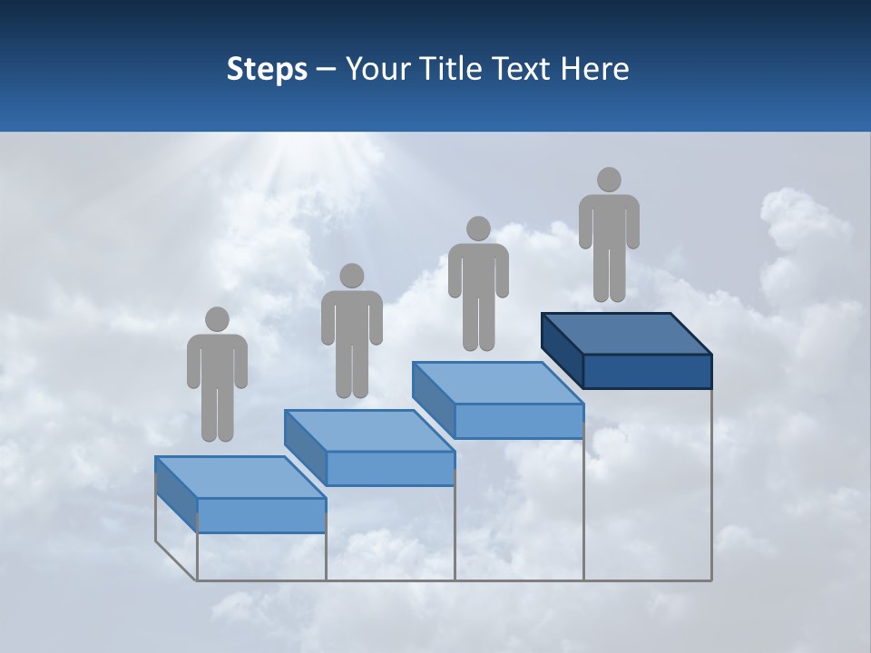 A Blue Sky With White Clouds And Sun Rays PowerPoint Template